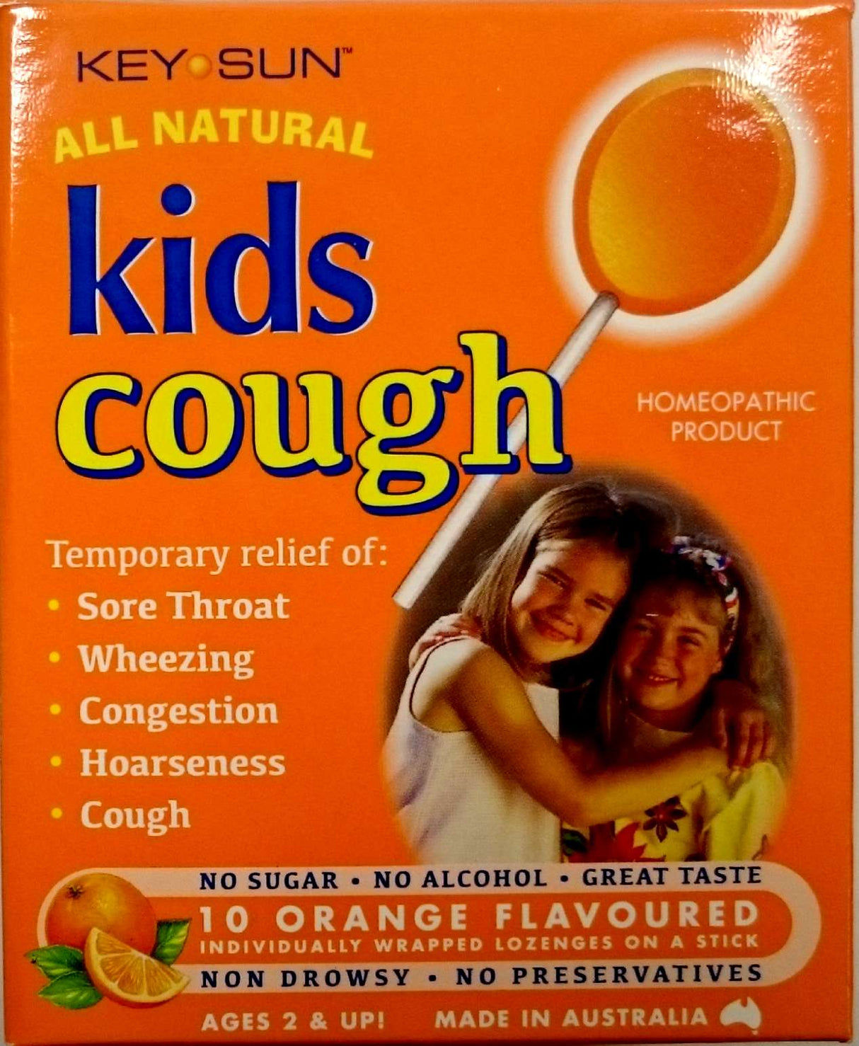 Key Sun Kids Cough Orange Flavoured 10 Lozenges (EXP: 30/05/2025)