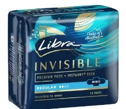 Libra Invisible Regular 2 Drops Wings 12 Pads - RPP ONLINE