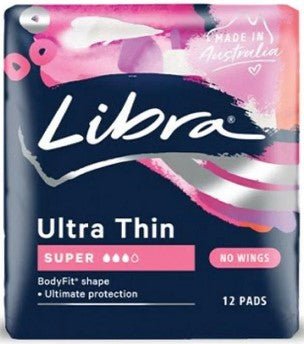 Libra Ultra Thin Super 3 Drops without Wings 12 Pads - RPP ONLINE