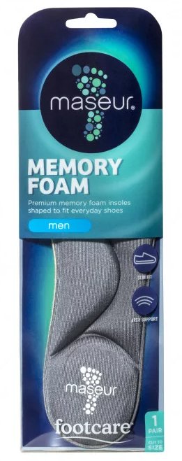 Maseur Footcare Men's Memory Foam Insoles 1 Pair - RPP ONLINE