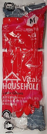 Medicom Vitals Household Red Latex Gloves Medium 1 Pack - RPP ONLINE