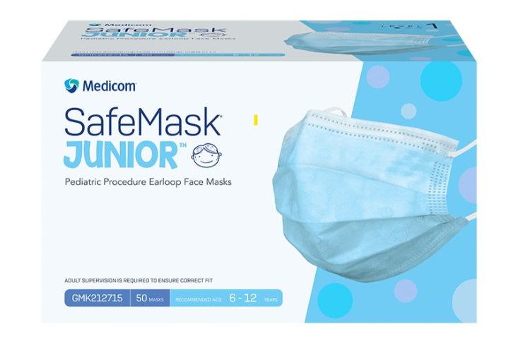 Medicom Safemask จูเนียร์รูปแบบหน้ากากระดับ 1 50 แพ็ค