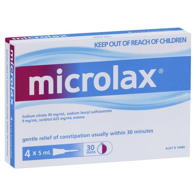 Microlax Enemas 5mL Pack 4 - RPP ONLINE