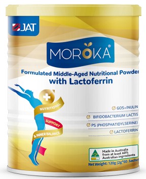 Moroka Formulated Middle-Aged Nutritional Powder with Lactoferrin (2g x 60 Sachets) 120g