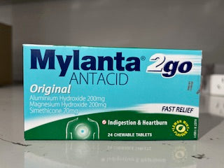 Mylanta 2go Antacid Original 24 เม็ดเคี้ยวได้