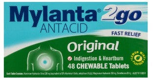 Mylanta 2Go Original Antacid 48 Chewable Tablets