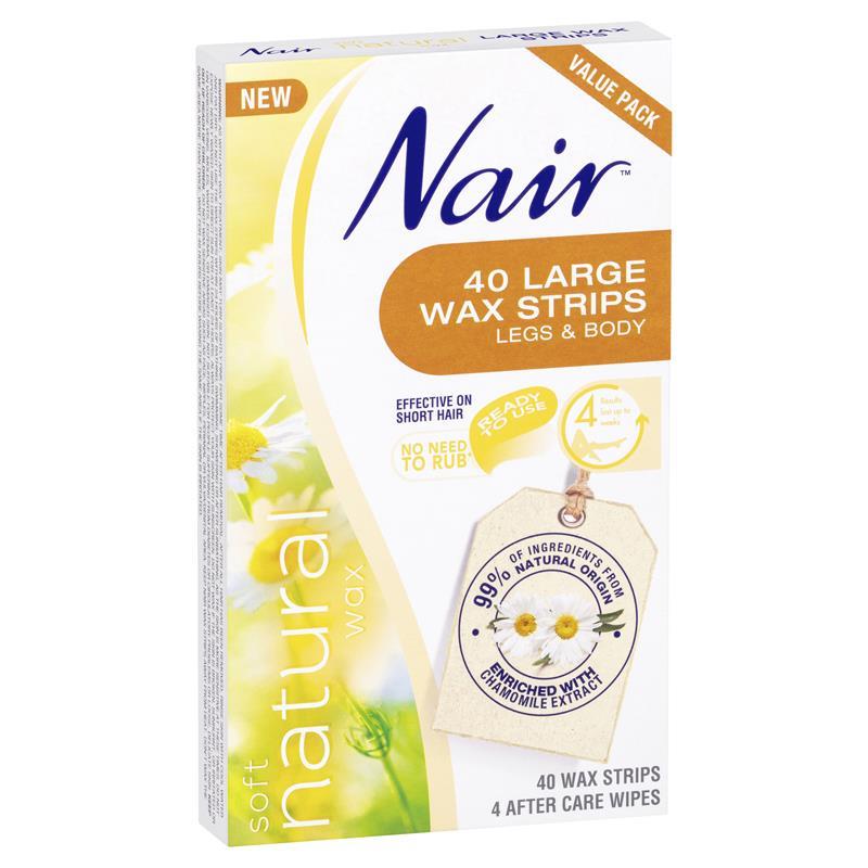 Nair Soft Natural Wax 40 แถบขนาดใหญ่