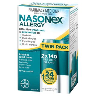 Nasonex Allergy Non - Drowsy 24 Hour Nasal Spray Twin Pack 2 x 140 spray - RPP ONLINE