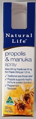 Natural Life Propolis & Manuka Honey Spray 30ml - RPP ONLINE