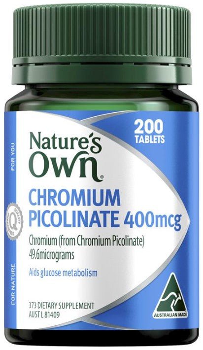 Natures Own Chromium Picolinate 400mcg 200 Tablets - RPP ONLINE