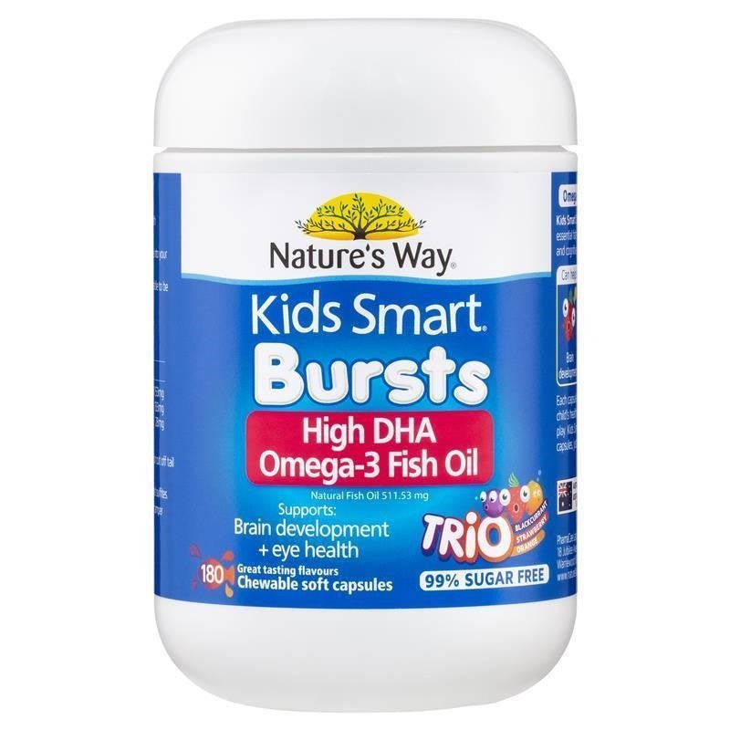 Natures Way Kids Smart Bursts High DHA Omega - 3 Fish Oil TRIO 180 Capsules - RPP ONLINE