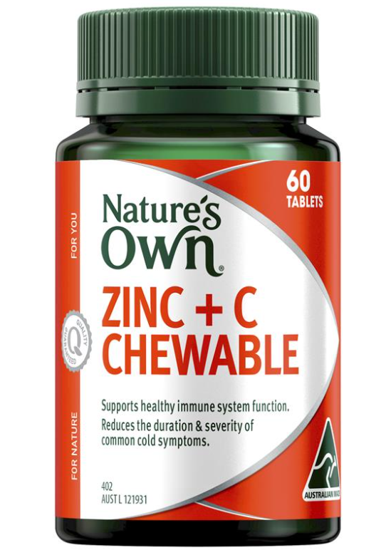 Natures Own Zinc + C Chewable 60 Tablets