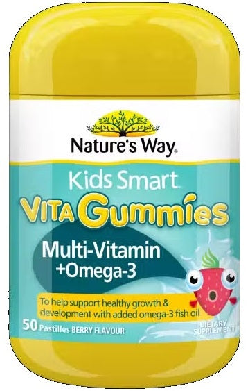 Nature's Way Kids Smart Vita Gummies Multi-Vitamin + Omega-3 50 Pastilles