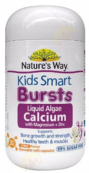 Nature's Way Kids Smart Burst Liquid Algae Calcium + Magnesium + Zinc 30 Capsules