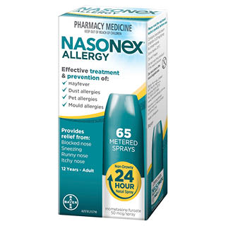 Nasonex Allergy Non-Drowsy 24 ชั่วโมงพ่นจมูก 65 สเปรย์