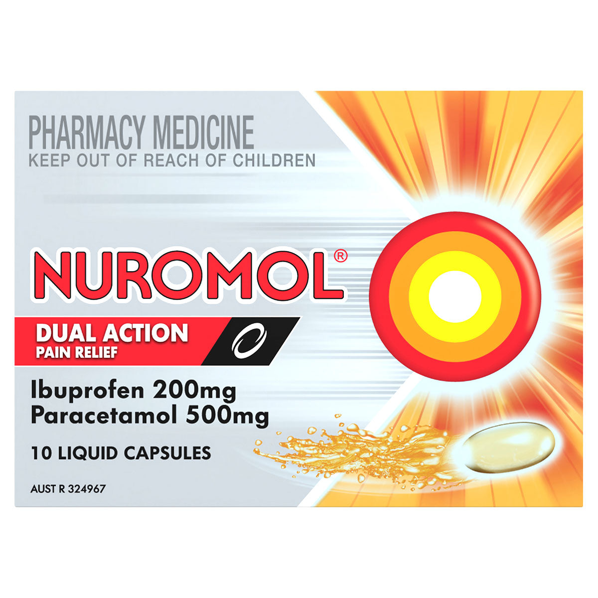 Nuromol Dual Action Pain Relief 10 Liquid Capsules