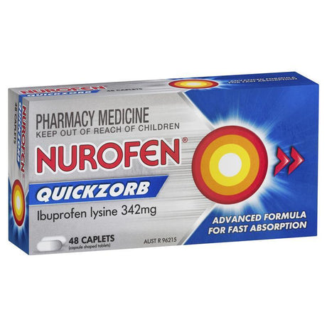 Nurofen Quickzorb Ibuprofen Lysine 342mg 48 Caplets