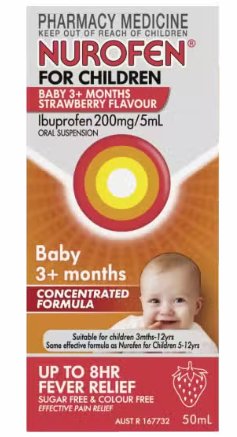 Nurofen For Children Baby 3+ Months Strawberry 50ml - RPP ONLINE