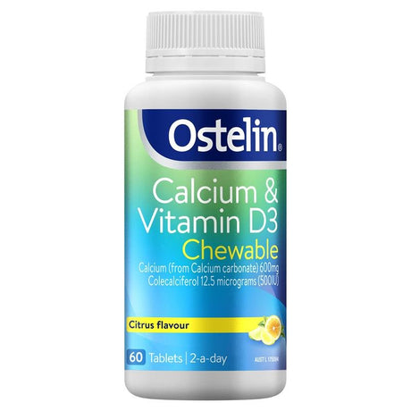 Ostelin Calcium & Vitamin D3 Chewable Citrus Flavour 60 Tablets - RPP ONLINE