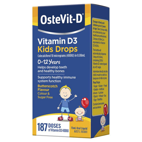 OsteVit - D Vitamin D3 Kids Drops 0 - 12 Years 15ml - RPP ONLINE