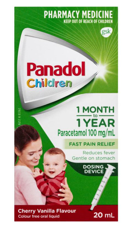 Panadol Children 1 Month - 1 Year Cherry Vanilla Flavour 20ml (EXP: 28/02/2025)