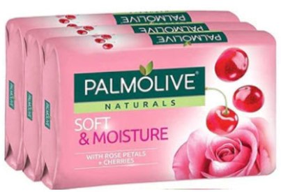 Palmolive naturals นุ่มและมีความชื้นด้วยคันเหยียบกุหลาบ + เชอร์รี่ 80G - 3PK