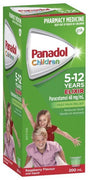 Panadol Children Paracetamol 48mg per mL Elixir 5 - 12 Years Raspberry Flavour 200ml - RPP ONLINE