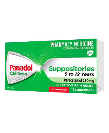 Panadol Suppotory 250mg 5-12歲10片（EXP：30/05/2025）