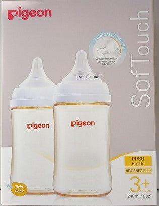 Pigeon Softouch PPSU瓶3M+ Twin Pack 240ml