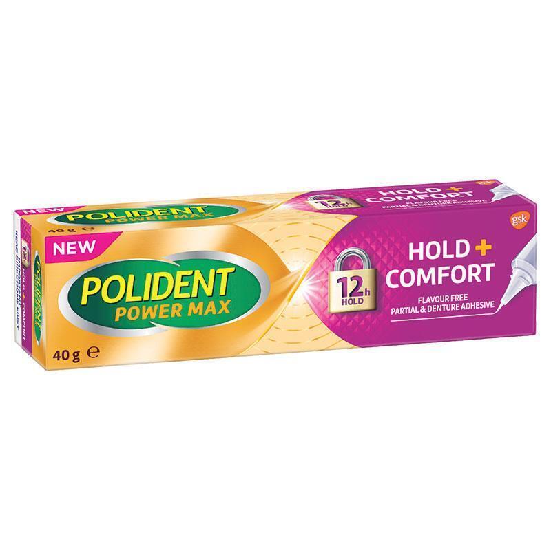 Polident Power Max Hold+Comfort Denture Adhesive 40 กรัม