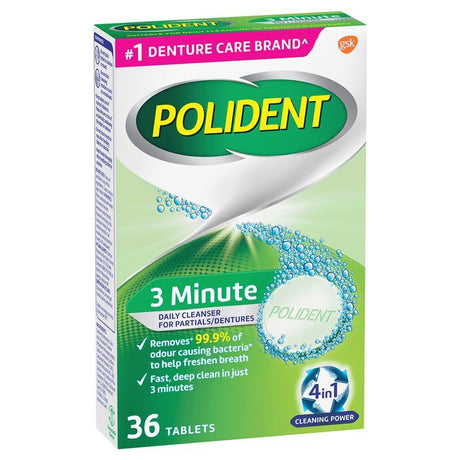 Polident 3 Minute Daily Cleanser For Dentures 36 Tablets - RPP ONLINE