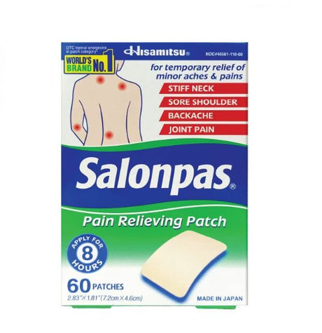 Salonpas Medicated Patches 7.2cmx4.6cm 20pcs Relief Patch - RPP ONLINE