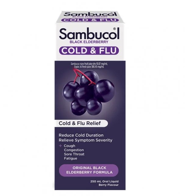 Sambucol Black Elderberry Cold and Flu Berry Flavour 250ml - RPP ONLINE