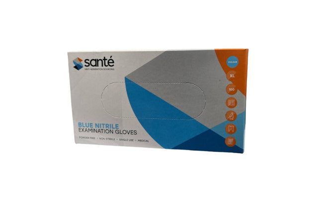 Sante Disposable Nitrile Medical Examiniation Gloves Blue XL - RPP ONLINE