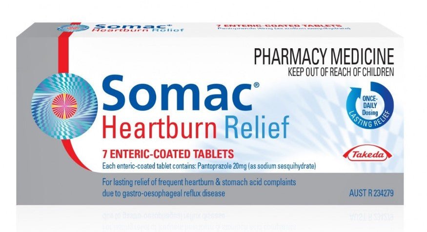 Somac Heartburn Relief 20mg 7 Coated Tablets - RPP ONLINE