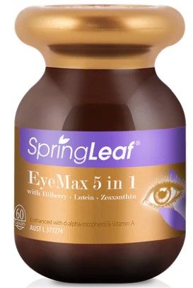 Spring Leaf EyeMax 5 in 1 with Bilberry + Lutein + Zeaxanthin 60 Capsules