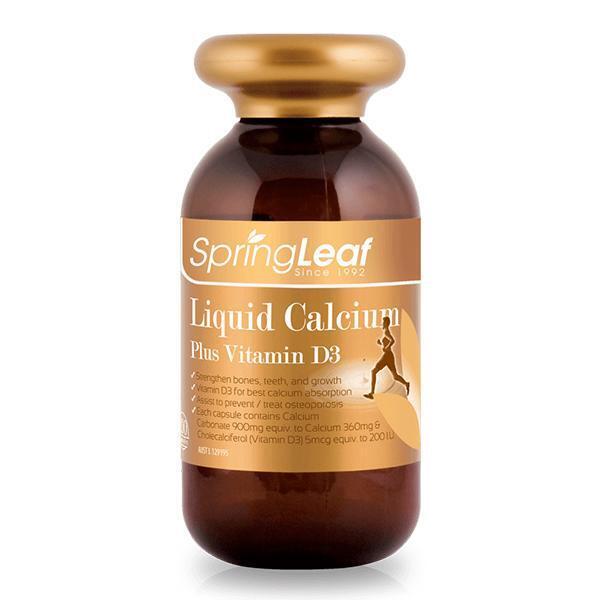 Spring Leaf Liquid Calcium Plus Vitamin D3 200 Capsules - RPP ONLINE