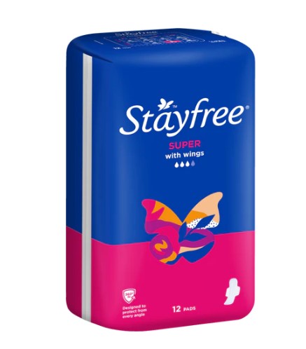 Stayfree Super with Wings 12 pads