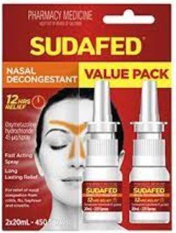 Sudafed Nasal Decongestant Spray 2x20ml - RPP ONLINE