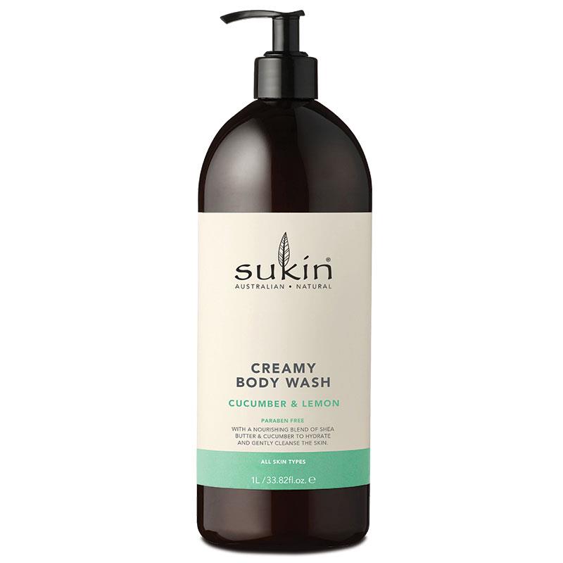 Sukin Creamy Body Wash Cucumber & Lemon 1L