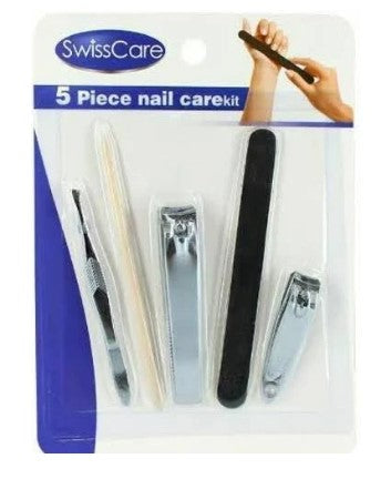 SwisseCare Nail Care 5pcs套件指甲剪子文件拾取修脚