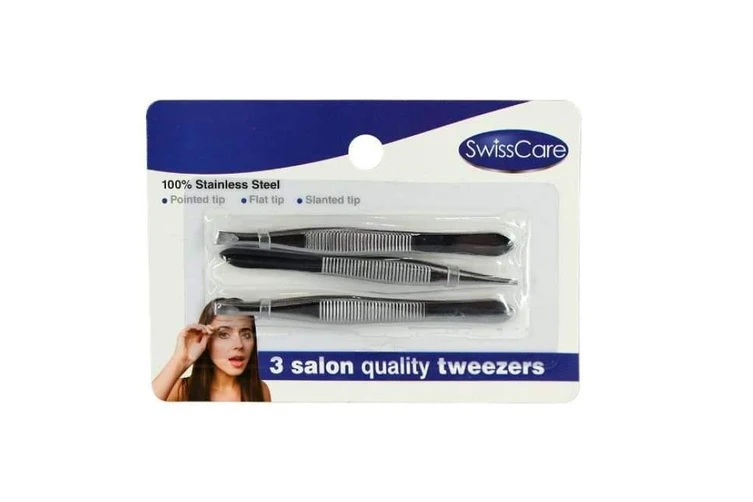 SwissCare Stainless Steel Tweezer Pack