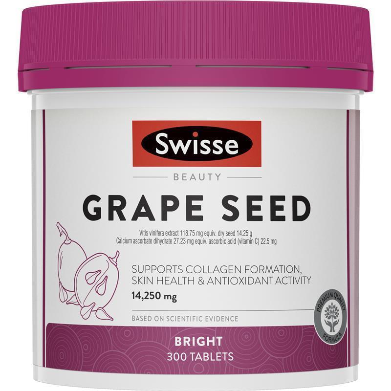 Swisse Beauty Grape Seed 14250mg Bright 300 Tablets - RPP ONLINE