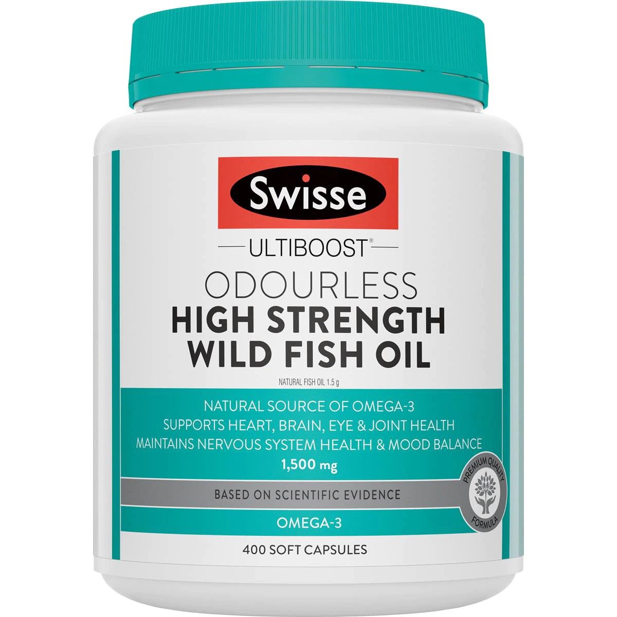 Swisse Ultiboost Odourless High Strength Wild Fish Oil 1500mg 400 Capsules - RPP ONLINE