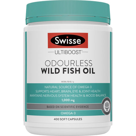 Swisse Ultiboost Odourless Wild Fish Oil 1000mg 400 Capsules - RPP ONLINE