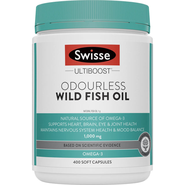 Swisse Ultiboost Odourless Wild Fish Oil 1000mg 400 Capsules - RPP ONLINE