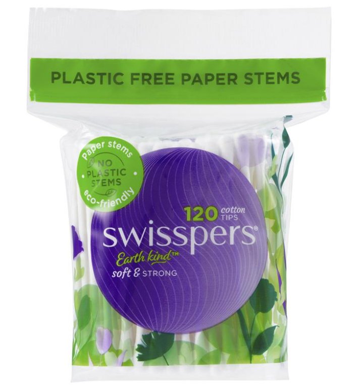 Swisspers Cotton Tips Paper Stems 120 Pack - RPP ONLINE