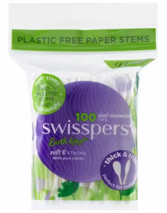 Swisspers Dual Cosmetic Tips Paper Stems 100 Pack