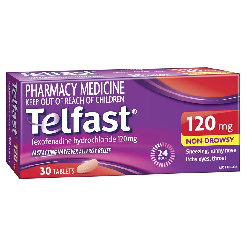 Telfast 120mg Non - Drowsy 30 Tablets - RPP ONLINE