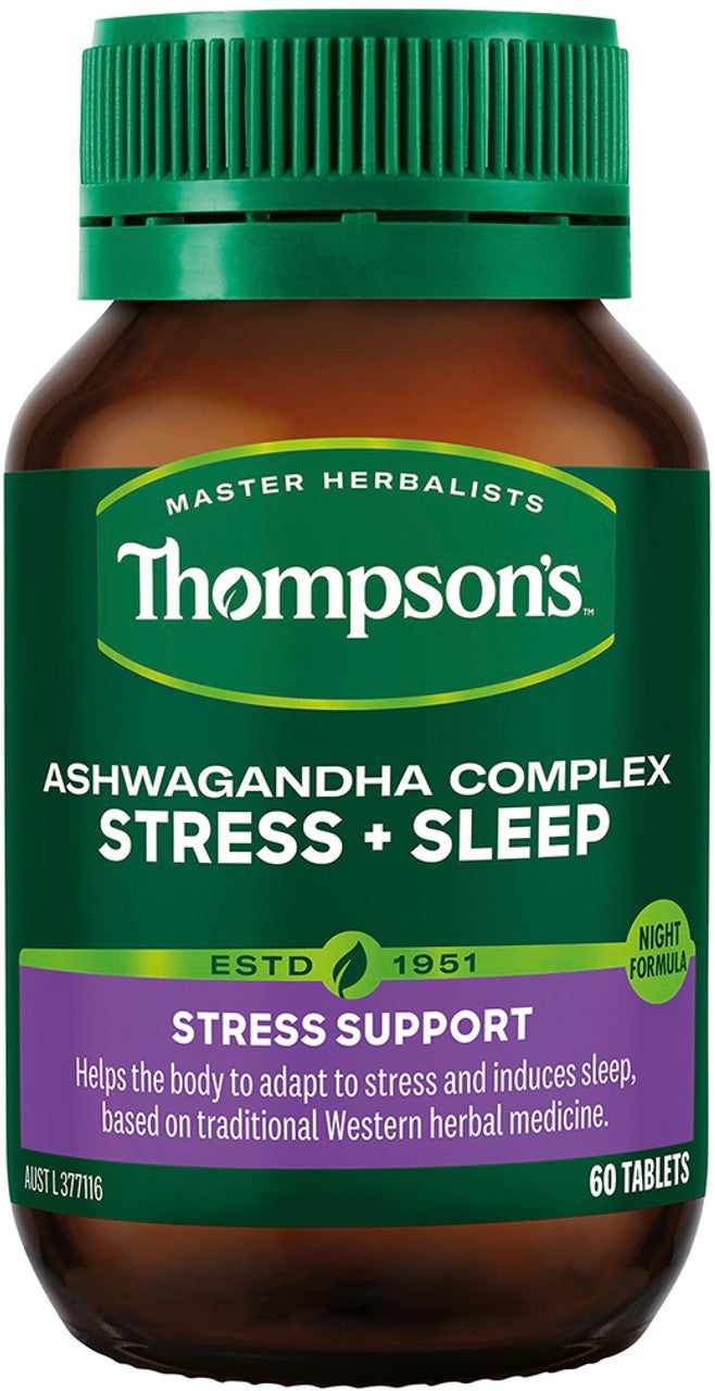 ความเครียดที่ซับซ้อนของ Ashwagandha ของ Thompson + นอน 60 เม็ด